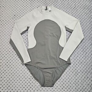 Lululemon Wade The Waters Long Sleeve One‎ Piece Sz 10 Grey Sage